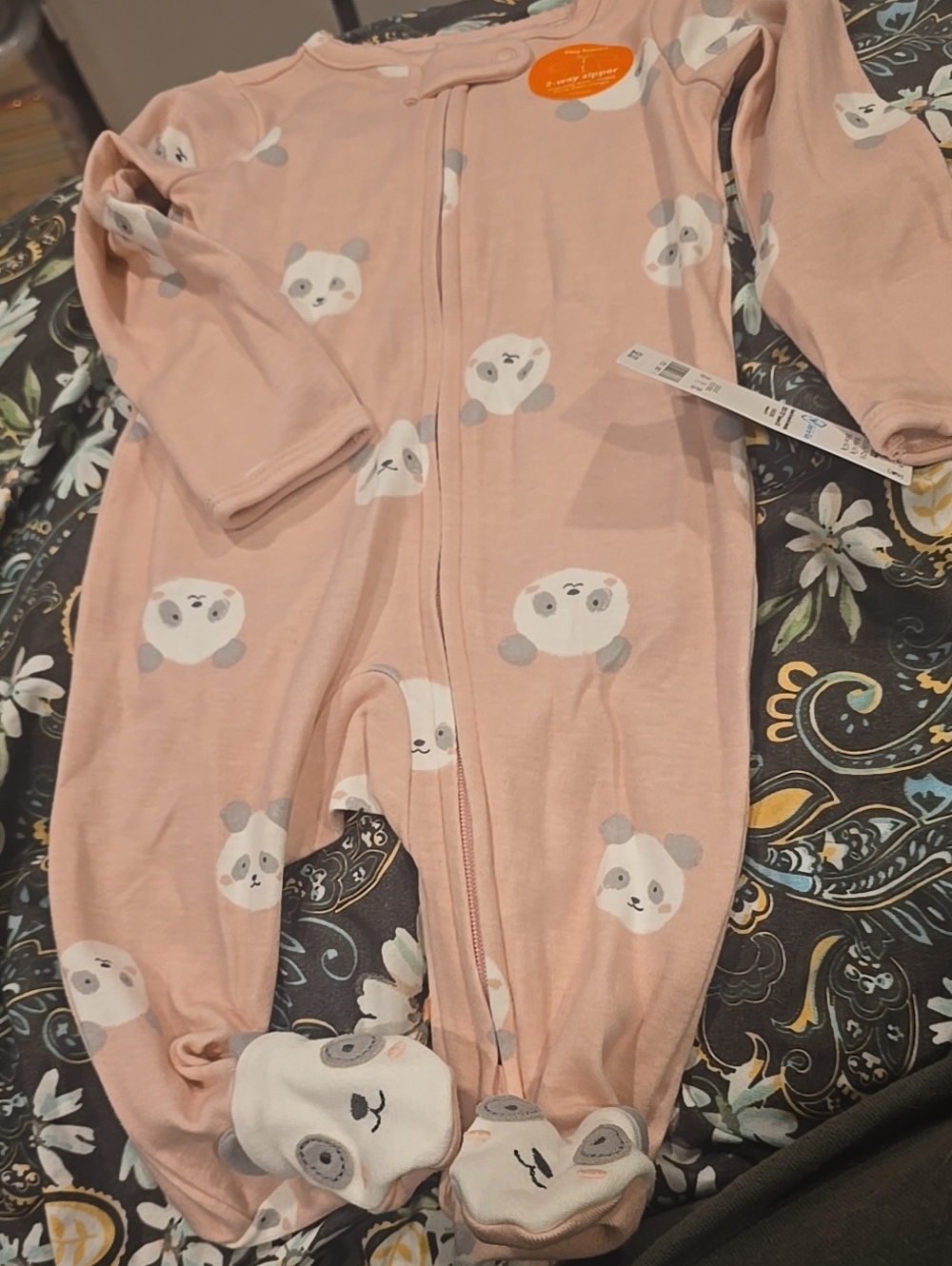 ❤️10/$40 New Carters Panda Feetie Pajamas